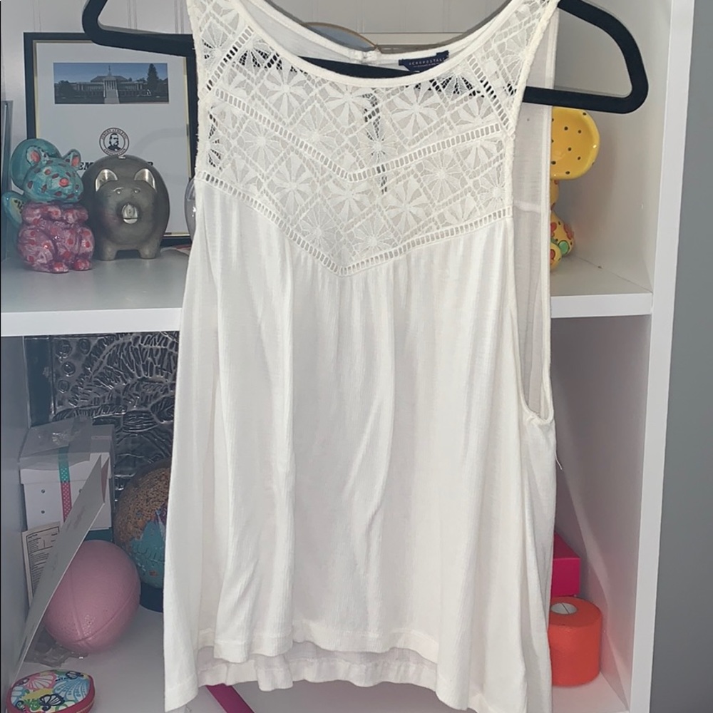 White lace top tank